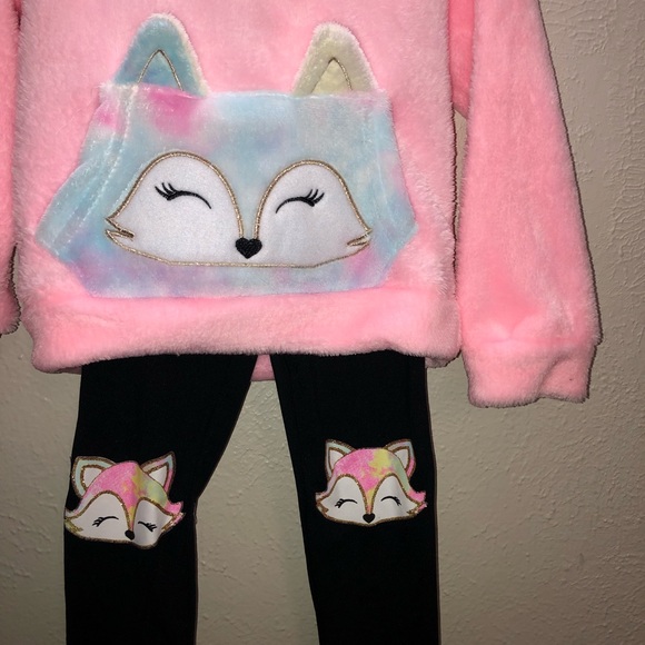 Girls 💖 Pink two piece toddler fox set - Picture 2 of 3